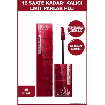Maybelline Super Stay Vinyl Ink Uzun Süre Kalıcı Likit Parlak Ruj 55 Royal