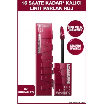 Maybelline Super Stay Vinyl Ink Uzun Süre Kalıcı Likit Parlak Ruj 30 Unrivaled