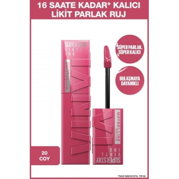 Maybelline Super Stay Vinyl Ink Uzun Süre Kalıcı Likit Parlak Ruj 20 Coy