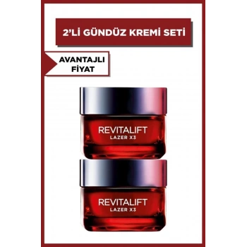Loreal Paris Revitalift Lazer X3 Yoğun Yaşlanma Karşıtı Gündüz Bakım Kremi 2li Set
