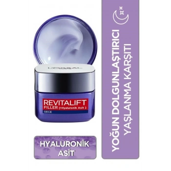 Loreal Paris Revitalift Filler Yoğun Dolgunlaştırıcı Yaşlanma Karşıtı Gece Kremi 50 ml - Hyaluronik Asit