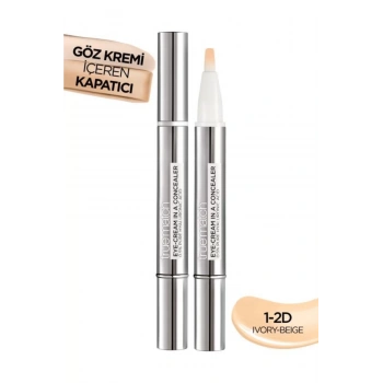 Loreal Paris True Match Göz Kremi İçeren Kapatıcı 2si 1 Arada 1-2D Ivory Beige