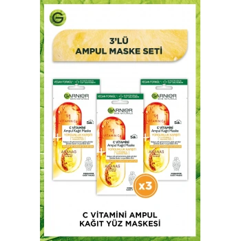 Garnier C Vitamini Ampul Kağıt Maske 3lü Set