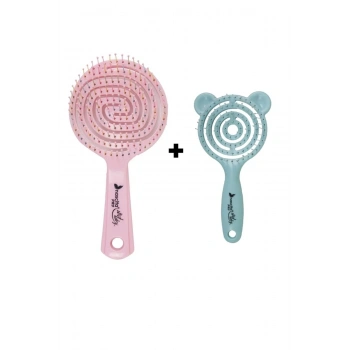 nascita 3D Flexi Kontrol Açma-Tarama Saç Fırçası Pembe -40 & Pro Üç Boyutlu Çocuk Saç Fırçası Turkuaz -39