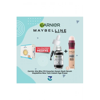 Garnier Aha Bha Cilt Kusurları Karşıtı Siyah Serum + Maybelline New York Instant Age Eraser 01 Light