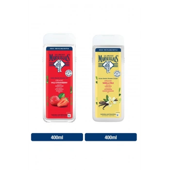 Le Petit Marseillais Akdeniz Çileği Duş Jeli 400 ml + Le Petit Marseillais Vanilya Sütü 400 ml