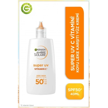 Garnier Ambre Solaire Super UV C Vitamini Koyu Leke Karşıtı Fluid Krem SPF50+ 40 ml