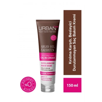 Urban Care Argan Yağı & Keratin Kolay Kırılan Saçlar Besleyici Bakım Kremi - Vegan - 150 ml