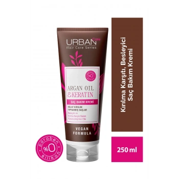 Urban Care Argan Yağı & Keratin Kolay Kırılan Yıpranmış Saçlara Özel Saç Bakım Kremi - Vegan - 250 ml