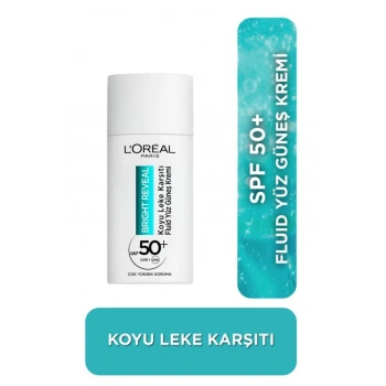 Loreal Paris Bright Reveal Spf 50+ Koyu Leke Karşıtı Fluid Günlük Yüz Güneş Kremi 50ml