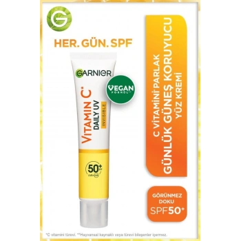 Garnier C Vitamini Günlük Güneş Koruyucu Fluid Yüz Kremi Görünmez Doku Spf50 40 ml