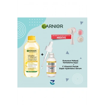 Garnier C Vitamini İkili Bakım Seti - Parlak Süper Aydınlatıcı Serum & Micellar Makyaj Temizleme Suyu 400 ml