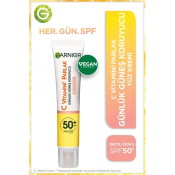Garnier C Vitamini Parlak Günlük Uv Korumalı Güneş Yüz Kremi Spf50 Işıltılı Doku 40ml