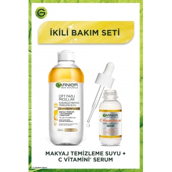 Garnier C Vitamini Parlak Süper Aydınlatıcı Serum 30 ml & Çift Fazlı Micellar Kusursuz Makyaj Temizleme Suyu
