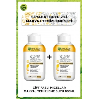 Garnier Çift Fazlı Micellar Makyaj Temizleme Suyu 100ml Seyahat 2li Boy Set