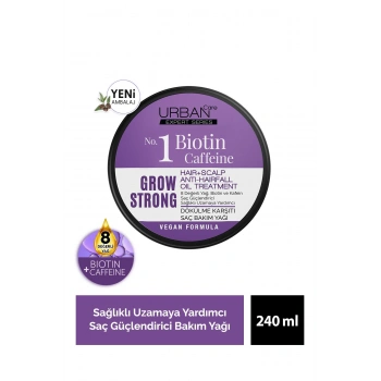 Urban Care Expert Biotin ve Kafein Grow Strong Saç Güçlendirici Bakım Yağı - Vegan - 240 ml