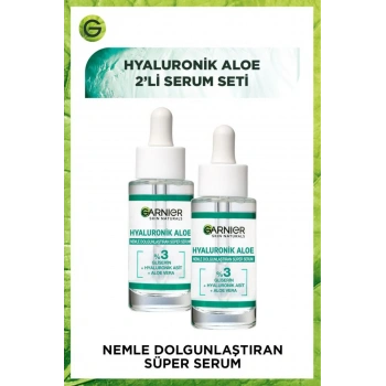 Garnier Hyaluronik Aloe Nemle Dolgunlaştıran Süper Serum 30 ml 2li Set