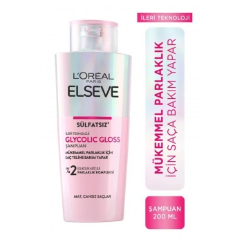 Elseve Glycolic Gloss Mükemmel Parlaklık için Bakım Yapan Şampuan 200 ml