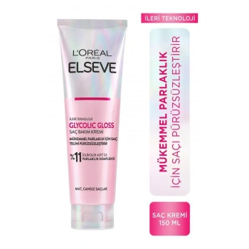Elseve Glycolic Gloss Mükemmel Parlaklık için Pürüzsüzleştirici Saç Kremi 150 ml
