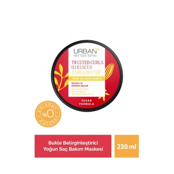 Urban Care Hibiscus & Shea Butter Kıvırcık Ve Dalgalı Saçlara Özel Yoğun Saç Bakım Maskesi - Vegan - 230 ml