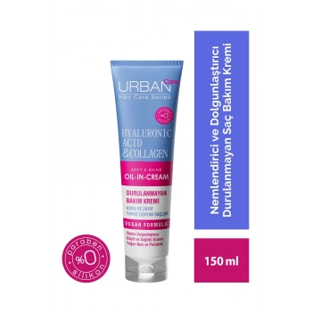Urban Care Hyaluronik Asit & Kolajen Kuru ve Cansız Saçlara Özel Durulanmayan Bakım Kremi - Vegan - 150 ml