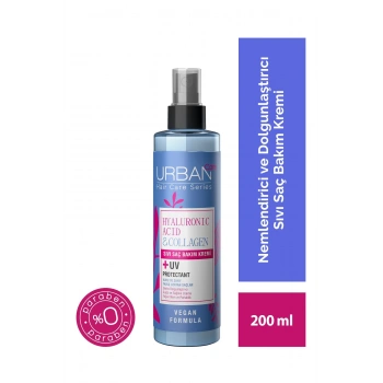 Urban Care Hyaluronik Asit & Kolajen Kuru Ve Cansız Saçlara Özel Sıvı Saç Bakım Kremi - Vegan - 200 ml
