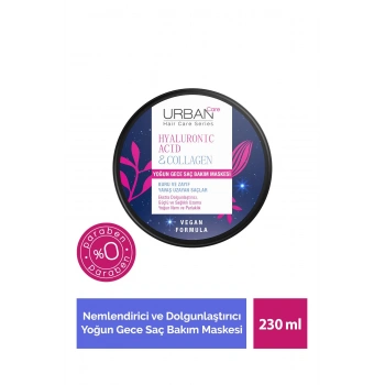 Urban Care Hyaluronik Asit & Kolajen Kuru Ve Cansız Saçlara Özel Yoğun Gece Saç Bakım Maskesi - Vegan - 230 ml
