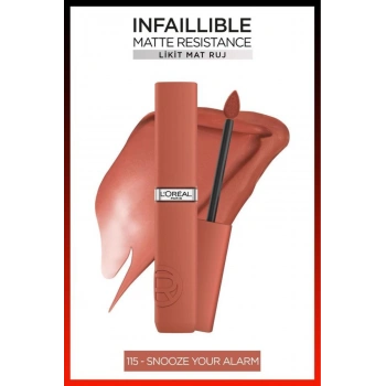 Loreal Paris Infaillible Matte Resistance Likit Mat Ruj - 115 Snooze Your Alarm
