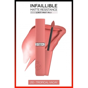 Loreal Paris Infaillible Matte Resistance Likit Mat Ruj - 210 Tropical Vacay