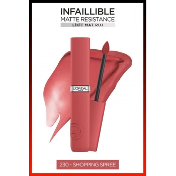 Loreal Paris Infaillible Matte Resistance Likit Mat Ruj - 230 Shopping Spree