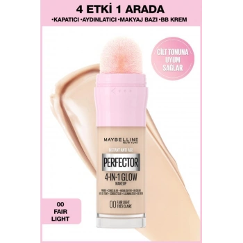 Maybelline New York Instant Perfector Glow 4 Etki 1 Arada Fondöten - 00 Fair Light 20 ml