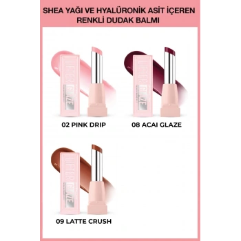 Lifter Glaze Shea Yağı ve Hyalüronik Asit içeren Renkli Dudak Balmı 02 - 08 - 09