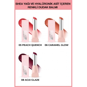 Lifter Glaze Shea Yağı ve Hyalüronik Asit içeren Renkli Dudak Balmı 05 - 06 - 08