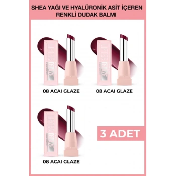 Lifter Glaze Shea Yağı ve Hyalüronik Asit içeren Renkli Dudak Balmı - 08 Acai Glaze