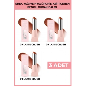Lifter Glaze Shea Yağı ve Hyalüronik Asit içeren Renkli Dudak Balmı - 09 Latte Crush