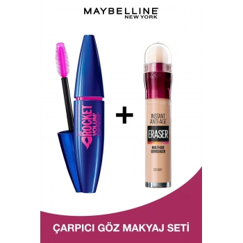Maybelline New York Volum Express Rocket Ekstra Siyah Maskara & Instant Anti Age Eraser Kapatıcı - 01 Light