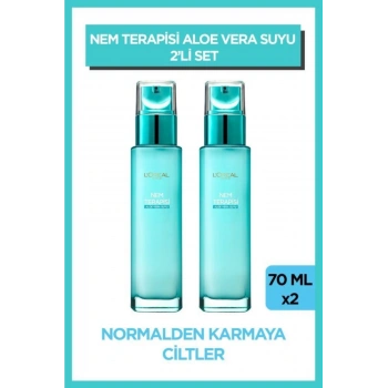 Loreal Paris Nem Terapisi Aloe Vera Suyu Normalden Karmaya Ciltler Için Su Bazlı Günlük Bakım Nemlendirici Krem / 2 adet