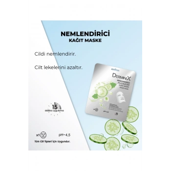 Derminix Nemlendirici Salatalık Özü İçeren Yüz Kağıt Maskesi