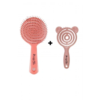 nascita Pembe Pro Üç Boyutlu Oval Saç Fırçası 02 & Pro Üç Boyutlu Çocuk Saç Fırçası Turuncu - 39