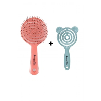 nascita Pembe Pro Üç Boyutlu Oval Saç Fırçası 02 & Pro Üç Boyutlu Çocuk Saç Fırçası Turkuaz