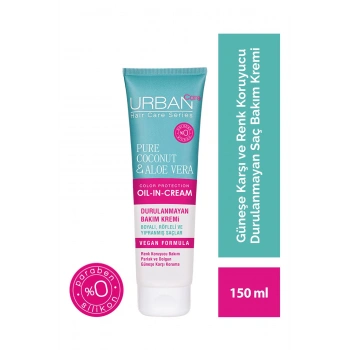 Urban Care Pure Coconut & Aloe Vera Boyalı Saçlar Renk Koruyucu Durulanmayan Saç Kremi - Vegan - 150 ml