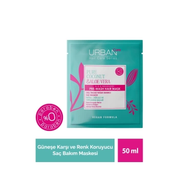 Urban Care Pure Coconut & Aloe Vera Boyalı Saçlara Özel Renk Koruyucu Duş Öncesi Maske Vegan 50 ml