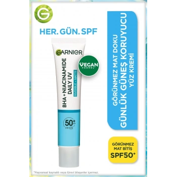 Garnier Saf Ve Temiz Bha Niasinamid Günlük Güneş Koruyucu Fluid Yüz Kremi Spf50 40 ml