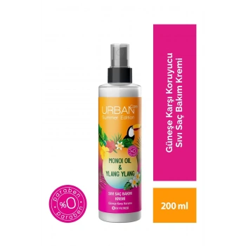 Urban Care Summer - Monoi Yağı & Ylang Ylang Güneş Koruyucu Sıvı Saç Bakım Kremi - Vegan - 200 ml