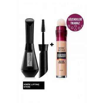 Loreal Paris Unlimited Siyah Maskara & Instant Anti Age Eraser Kapatıcı - 01 Light 2li Göz Makyajı Seti