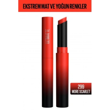 Maybelline New York Color Sensational Ultimatte Mat Ruj - 299 More Scarlet Kırmızı