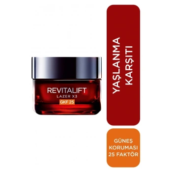 Loreal Paris Revitalift Lazer X3 Leke ve Kırışıklık Karşıtı Bakım GKF25 SPF25