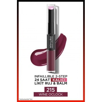 Loreal Paris Infaillible 2-step 24 Saat Kalıcı Likit Ruj & Balm - 215 Wine Oclock