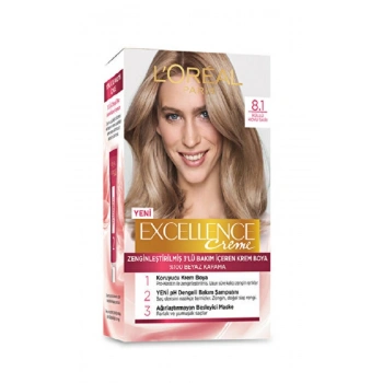 Loreal Paris Excellence Creme Saç Boyası Koyu Sarı Küllü 8.1