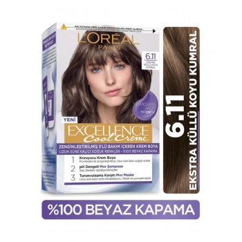 Loreal Paris Kadın 6.11 Ekstra Küllü Koyu Kumral Saç Boyası